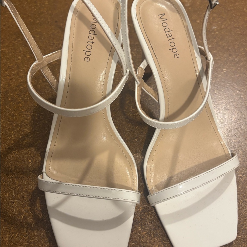 Modatope Elegant White Heels